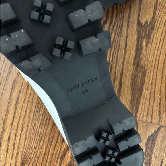 Tory Burch Everly Chunky Loafers with Gold Hardware white patent sz 11 - Picture 5 of 5